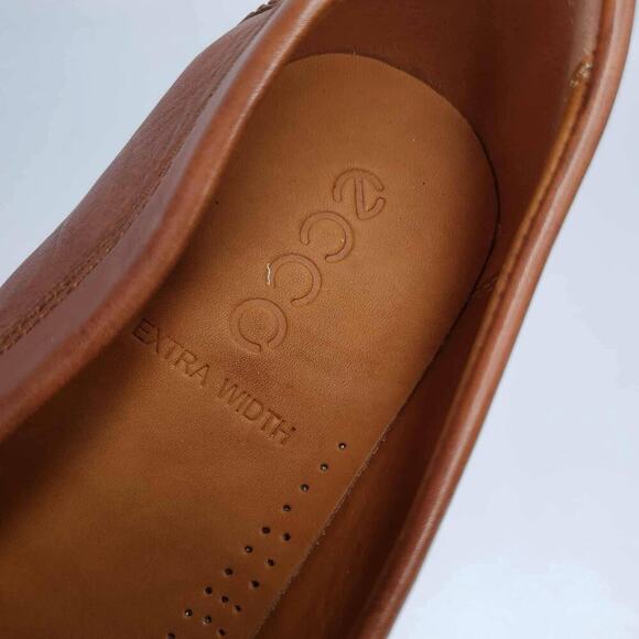 ECCO Lite Moc Mens Leather Moccasin Size 42 US 8 Brown Leather Slip On - Picture 7 of 8